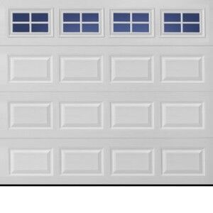 Traditional white raised-panel garage doors